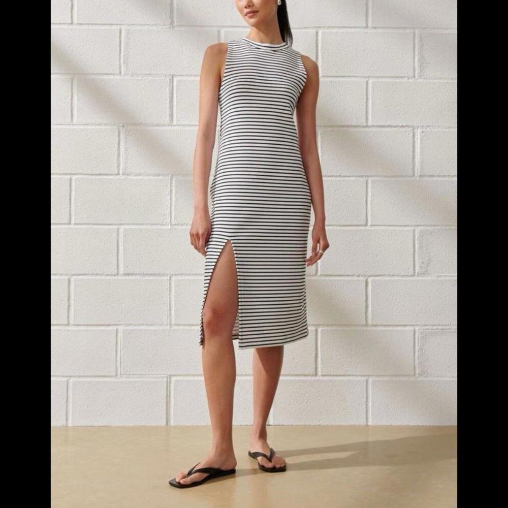 Abercrombie & Fitch Black and White Striped Dress YPB Neoknit